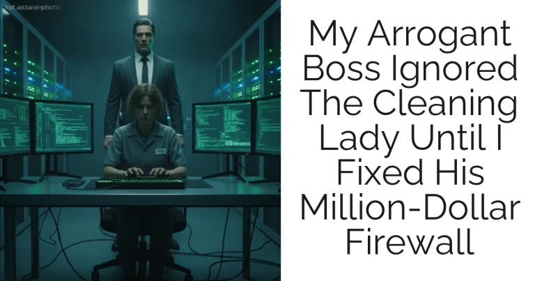 My Arrogant Boss Ignored The Cleaning Lady Until I Fixed His Million-Dollar Firewall
