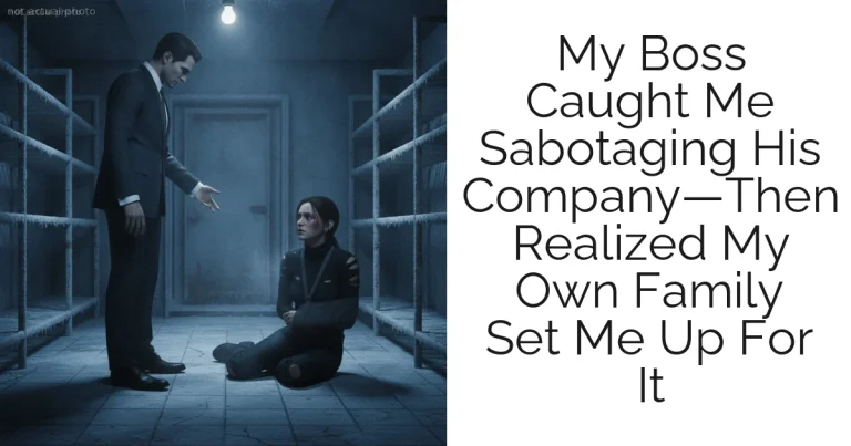 My Boss Caught Me Sabotaging His Company—Then Realized My Own Family Set Me Up For It