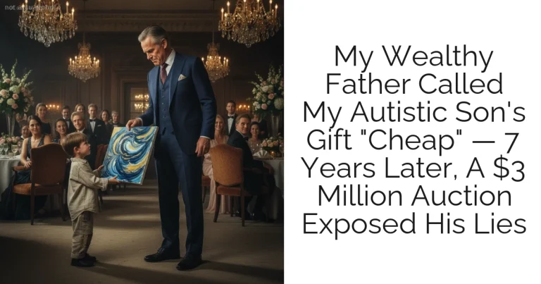 My Wealthy Father Called My Autistic Son's Gift "Cheap" — 7 Years Later, A $3 Million Auction Exposed His Lies