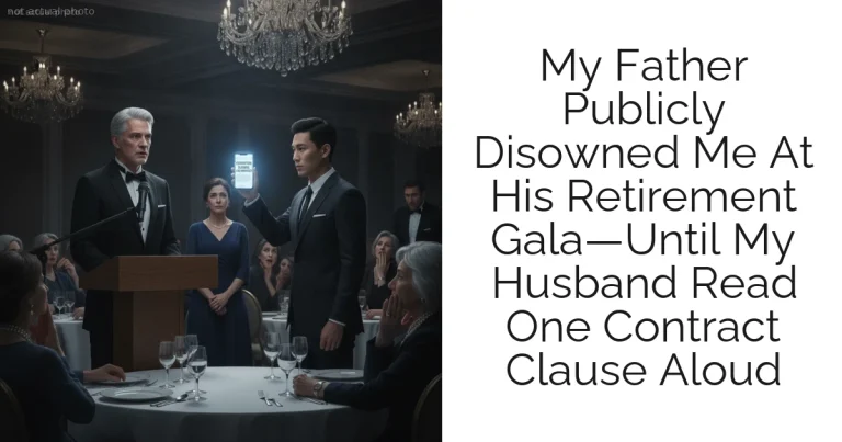 My Father Publicly Disowned Me At His Retirement Gala—Until My Husband Read One Contract Clause Aloud