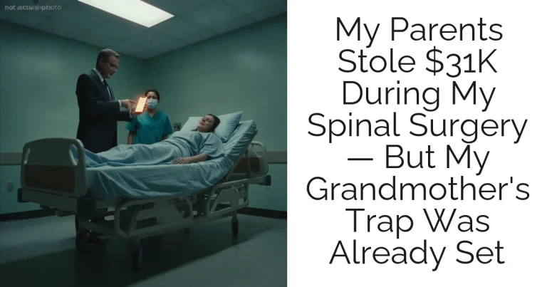 My Parents Stole $31K During My Spinal Surgery — But My Grandmother's Trap Was Already Set