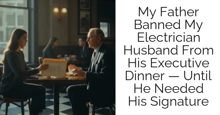 My Father Banned My Electrician Husband From His Executive Dinner — Until He Needed His Signature