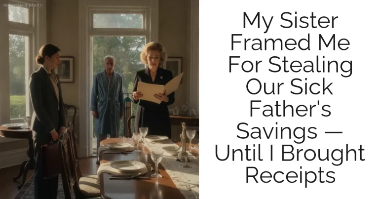 My Sister Framed Me For Stealing Our Sick Father's Savings — Until I Brought Receipts