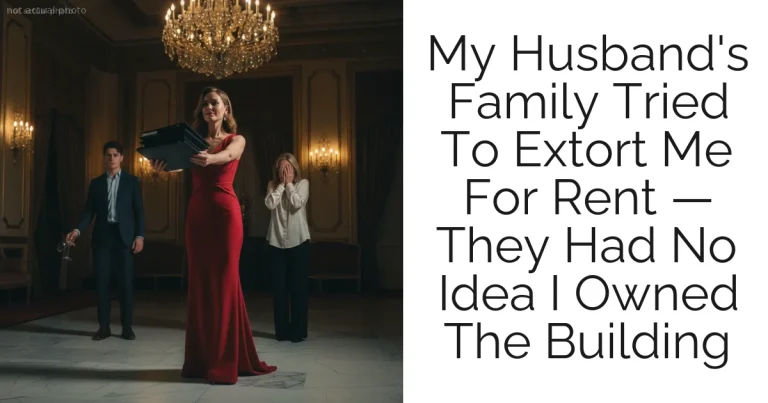 My Husband's Family Tried To Extort Me For Rent — They Had No Idea I Owned The Building