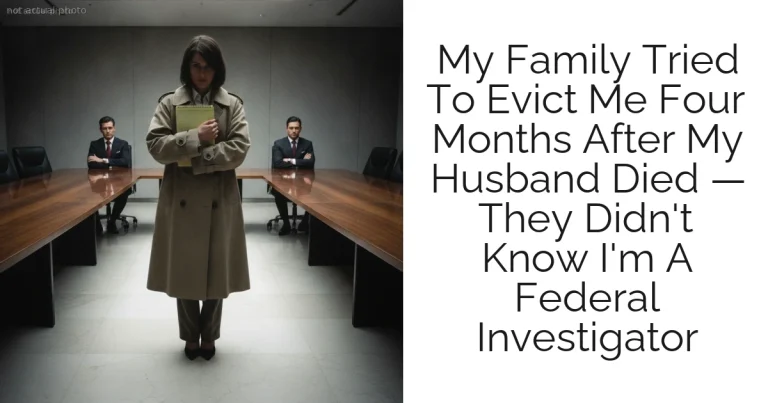 My Family Tried To Evict Me Four Months After My Husband Died — They Didn't Know I'm A Federal Investigator