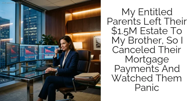 My Entitled Parents Left Their $1.5M Estate To My Brother, So I Canceled Their Mortgage Payments And Watched Them Panic