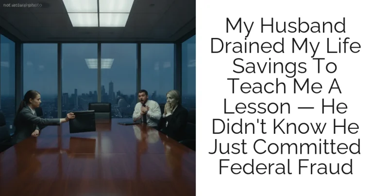 My Husband Drained My Life Savings To Teach Me A Lesson — He Didn't Know He Just Committed Federal Fraud