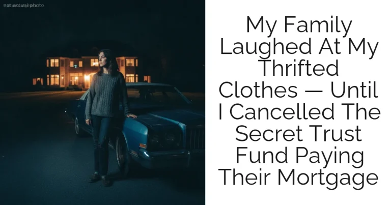 My Family Laughed At My Thrifted Clothes — Until I Cancelled The Secret Trust Fund Paying Their Mortgage