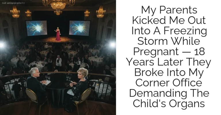 My Parents Kicked Me Out Into A Freezing Storm While Pregnant — 18 Years Later They Broke Into My Corner Office Demanding The Child's Organs