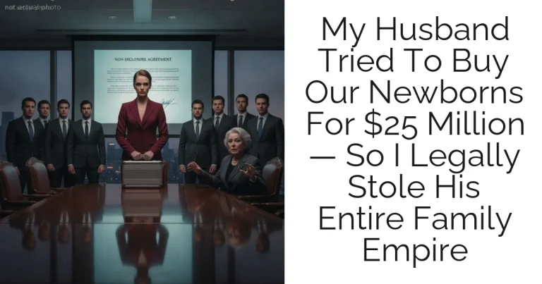My Husband Tried To Buy Our Newborns For $25 Million — So I Legally Stole His Entire Family Empire