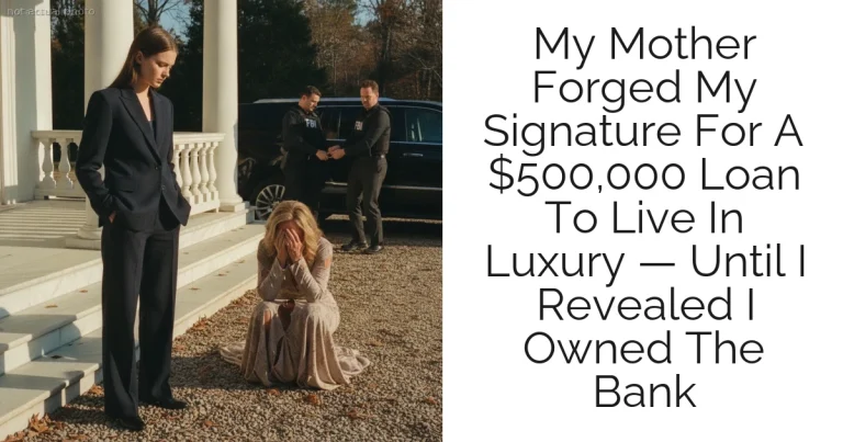 My Mother Forged My Signature For A $500,000 Loan To Live In Luxury — Until I Revealed I Owned The Bank