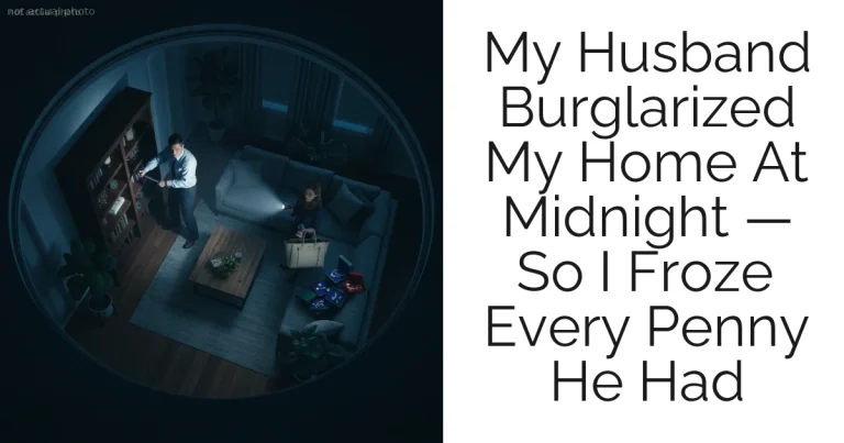 My Husband Burglarized My Home At Midnight — So I Froze Every Penny He Had