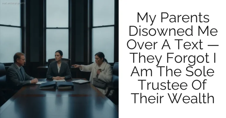 My Parents Disowned Me Over A Text — They Forgot I Am The Sole Trustee Of Their Wealth