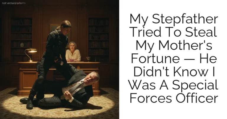 My Stepfather Tried To Steal My Mother's Fortune — He Didn't Know I Was A Special Forces Officer