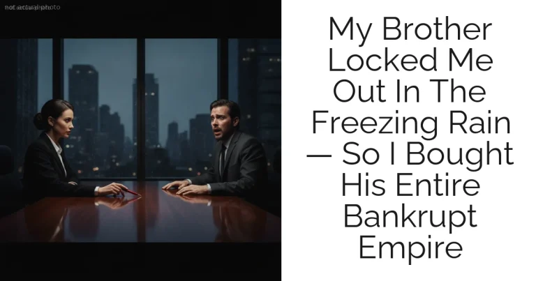 My Brother Locked Me Out In The Freezing Rain — So I Bought His Entire Bankrupt Empire