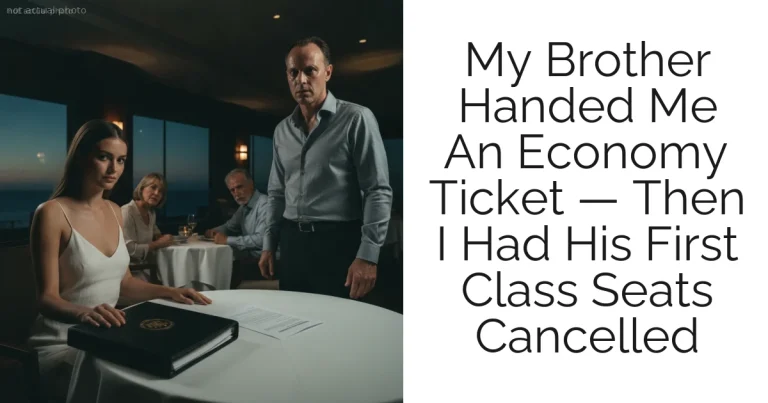 My Brother Handed Me An Economy Ticket — Then I Had His First Class Seats Cancelled