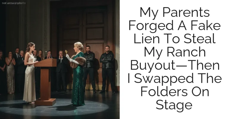 My Parents Forged A Fake Lien To Steal My Ranch Buyout—Then I Swapped The Folders On Stage
