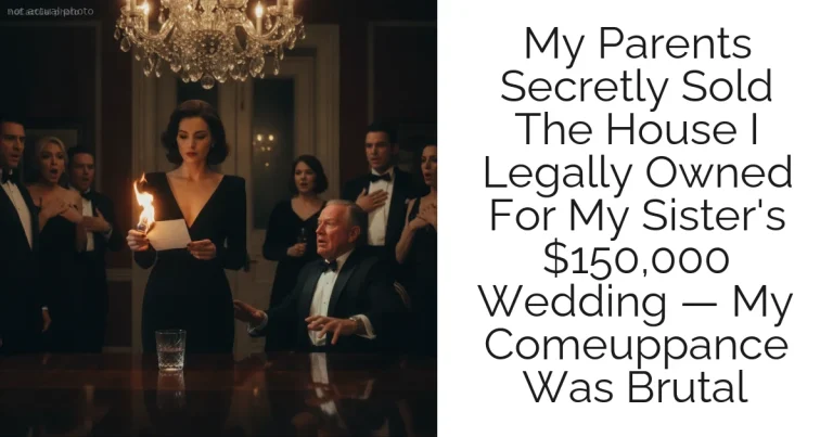 My Parents Secretly Sold The House I Legally Owned For My Sister's $150,000 Wedding — My Comeuppance Was Brutal