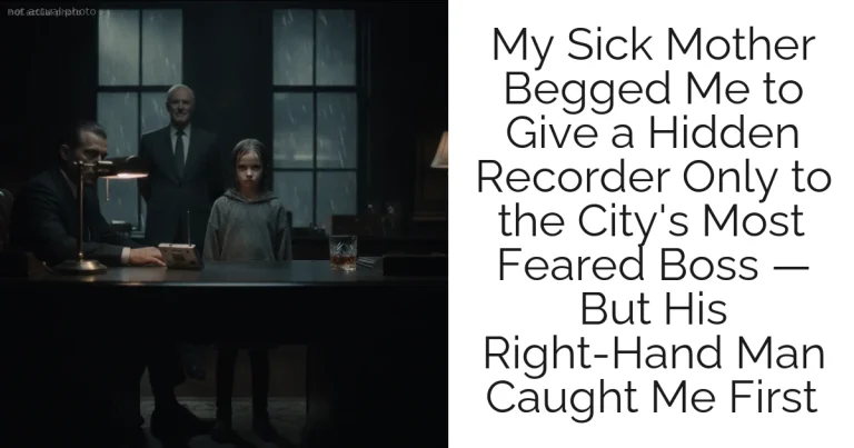 My Sick Mother Begged Me to Give a Hidden Recorder Only to the City's Most Feared Boss — But His Right-Hand Man Caught Me First