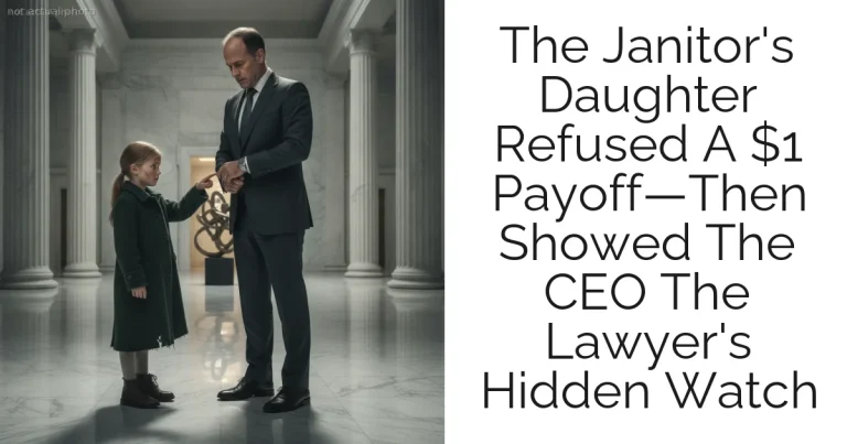 The Janitor's Daughter Refused A $1 Payoff—Then Showed The CEO The Lawyer's Hidden Watch