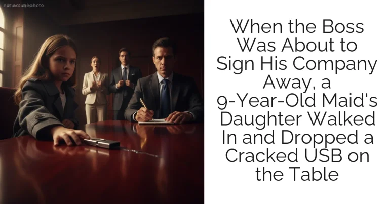 When the Boss Was About to Sign His Company Away, a 9-Year-Old Maid's Daughter Walked In and Dropped a Cracked USB on the Table