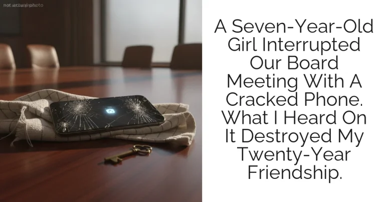 A Seven-Year-Old Girl Interrupted Our Board Meeting With A Cracked Phone. What I Heard On It Destroyed My Twenty-Year Friendship.