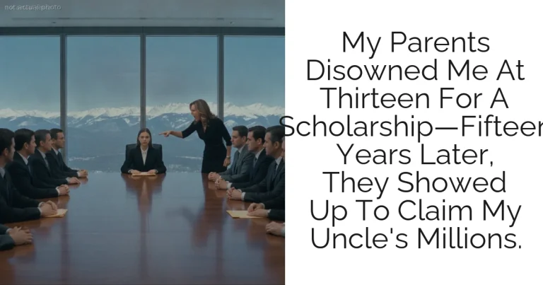 My Parents Disowned Me At Thirteen For A Scholarship—Fifteen Years Later, They Showed Up To Claim My Uncle's Millions.
