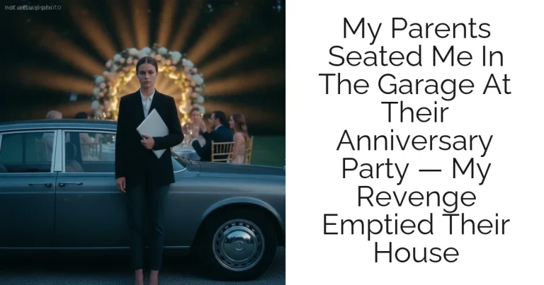 My Parents Seated Me In The Garage At Their Anniversary Party — My Revenge Emptied Their House