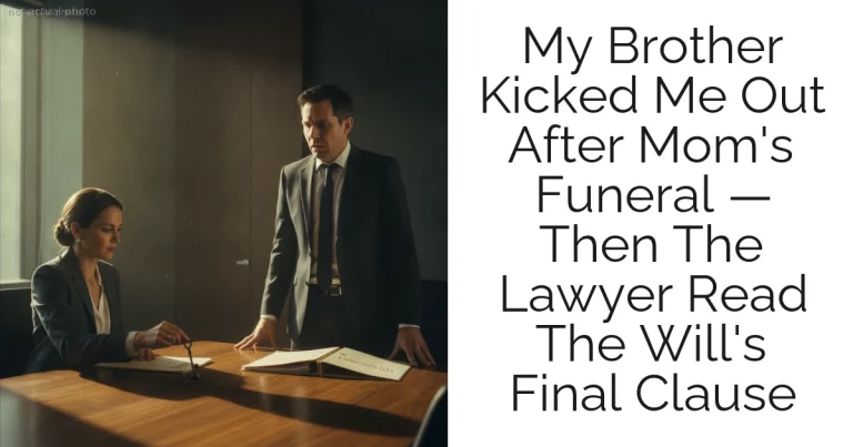 My Brother Kicked Me Out After Mom's Funeral — Then The Lawyer Read The Will's Final Clause