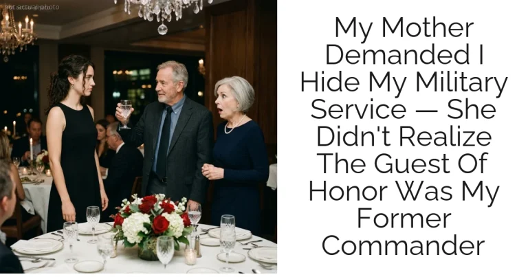 My Mother Demanded I Hide My Military Service — She Didn't Realize The Guest Of Honor Was My Former Commander