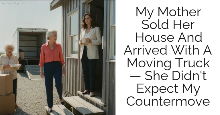 My Mother Sold Her House And Arrived With A Moving Truck — She Didn't Expect My Countermove