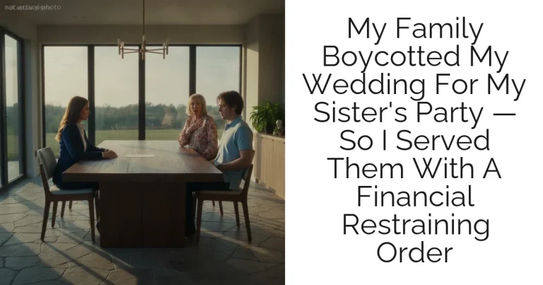 My Family Boycotted My Wedding For My Sister's Party — So I Served Them With A Financial Restraining Order