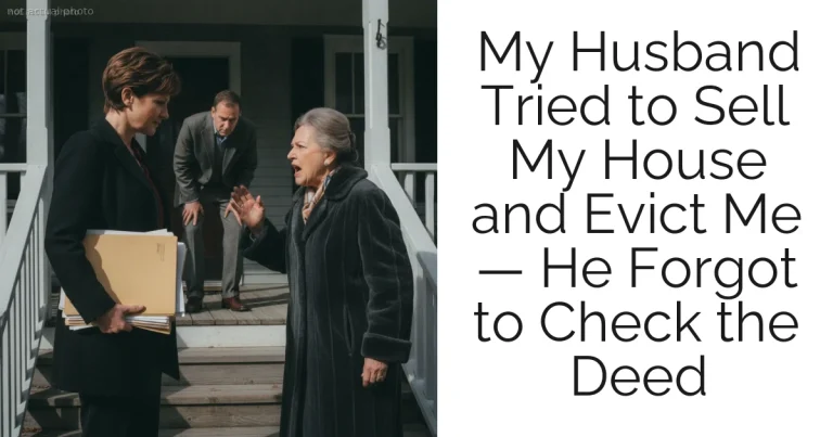 My Husband Tried to Sell My House and Evict Me — He Forgot to Check the Deed