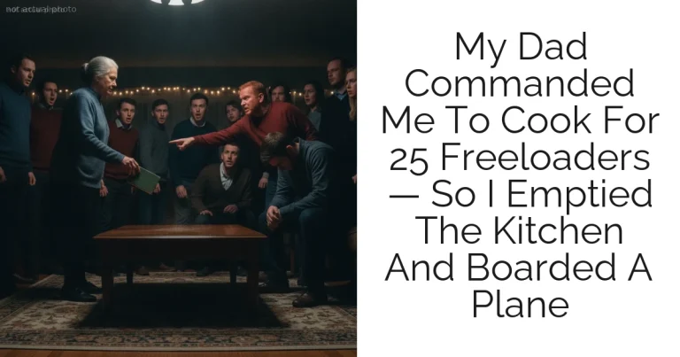 My Dad Commanded Me To Cook For 25 Freeloaders — So I Emptied The Kitchen And Boarded A Plane