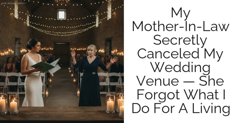 My Mother-In-Law Secretly Canceled My Wedding Venue — She Forgot What I Do For A Living