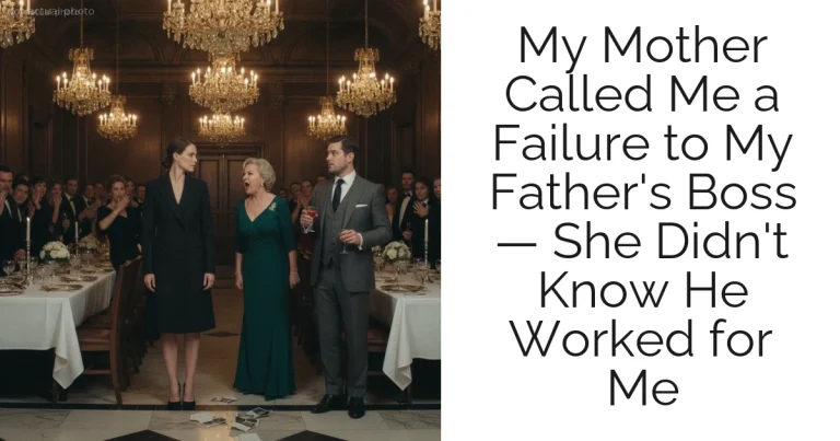 My Mother Called Me a Failure to My Father's Boss — She Didn't Know He Worked for Me