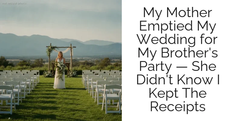 My Mother Emptied My Wedding for My Brother's Party — She Didn't Know I Kept The Receipts