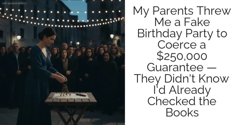 My Parents Threw Me a Fake Birthday Party to Coerce a $250,000 Guarantee — They Didn't Know I'd Already Checked the Books