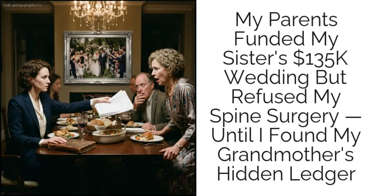 My Parents Funded My Sister's $135K Wedding But Refused My Spine Surgery — Until I Found My Grandmother's Hidden Ledger