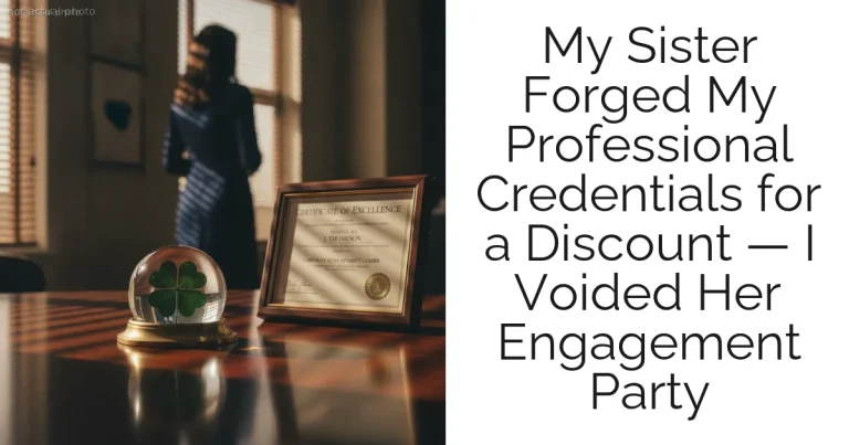 My Sister Forged My Professional Credentials for a Discount — I Voided Her Engagement Party
