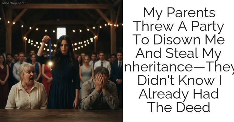 My Parents Threw A Party To Disown Me And Steal My Inheritance—They Didn't Know I Already Had The Deed