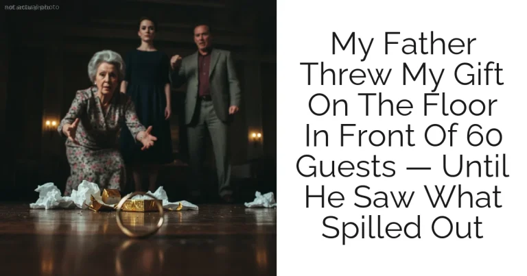 My Father Threw My Gift On The Floor In Front Of 60 Guests — Until He Saw What Spilled Out