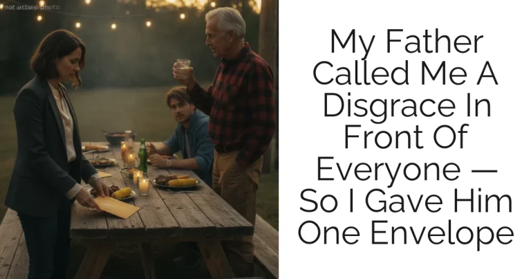 My Father Called Me A Disgrace In Front Of Everyone — So I Gave Him One Envelope
