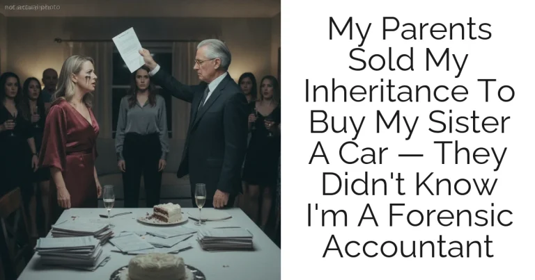 My Parents Sold My Inheritance To Buy My Sister A Car — They Didn't Know I'm A Forensic Accountant