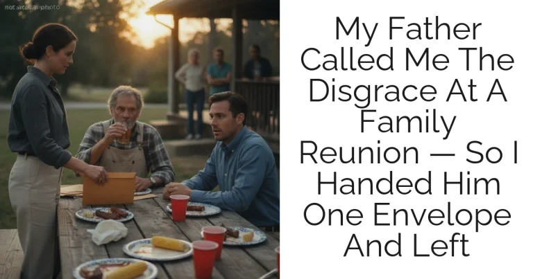My Father Called Me The Disgrace At A Family Reunion — So I Handed Him One Envelope And Left