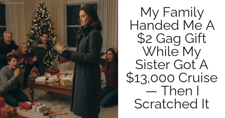 My Family Handed Me A $2 Gag Gift While My Sister Got A $13,000 Cruise — Then I Scratched It