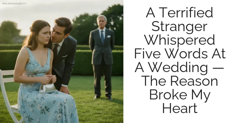 A Terrified Stranger Whispered Five Words At A Wedding — The Reason Broke My Heart
