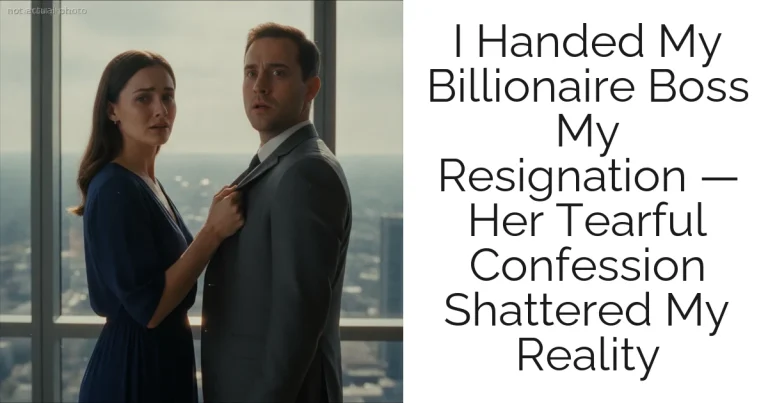 I Handed My Billionaire Boss My Resignation — Her Tearful Confession Shattered My Reality