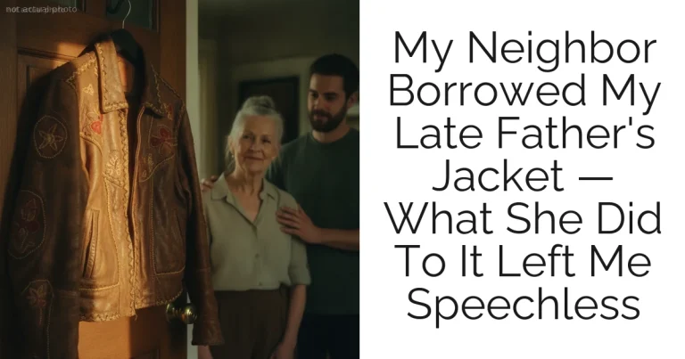 My Neighbor Borrowed My Late Father's Jacket — What She Did To It Left Me Speechless