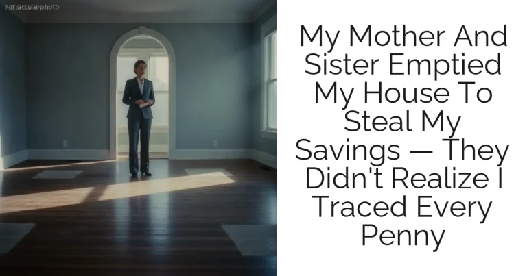 My Mother And Sister Emptied My House To Steal My Savings — They Didn't Realize I Traced Every Penny